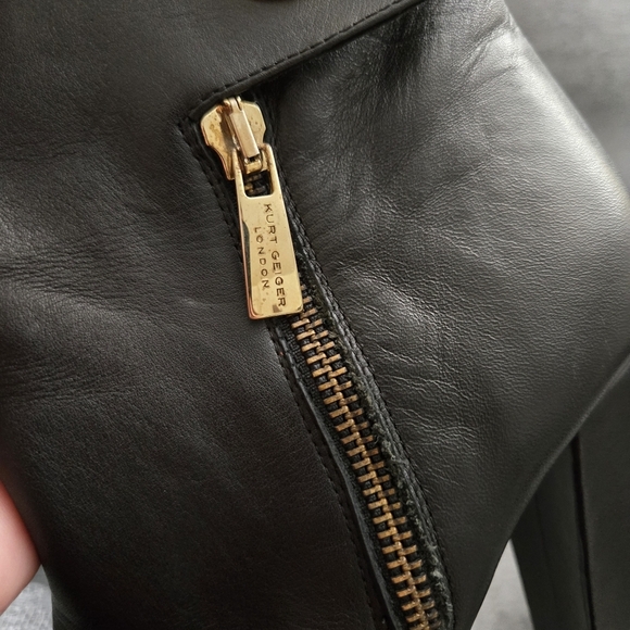 Kurt Geiger London Leather Heeled Peep toe Boots Size 38 #123 - Picture 8 of 10